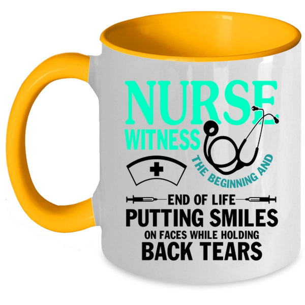 Cute Gift For Nurse Coffee Mug, Nurse Witness Accent Mug
