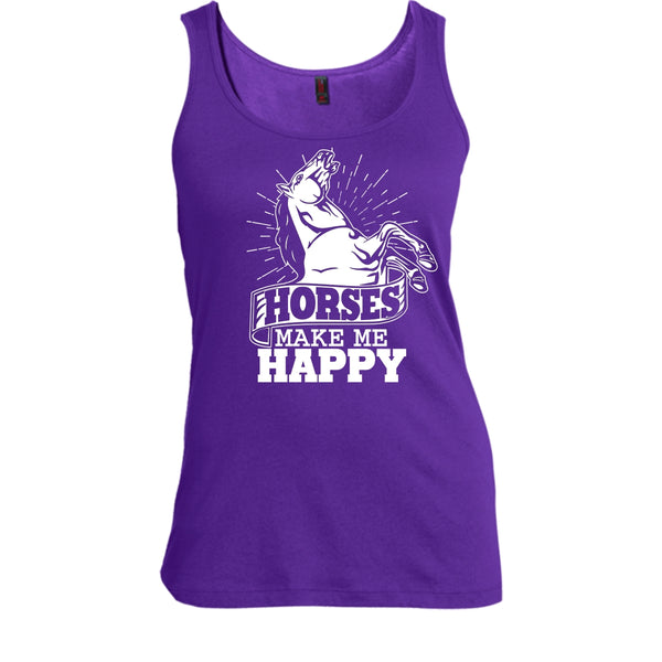 Horses Make Me Happy T Shirt, I Love Horses Tank Top