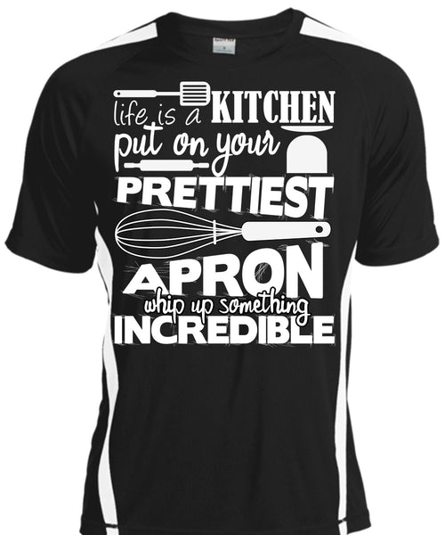 A black t-shirt with the shopify logo