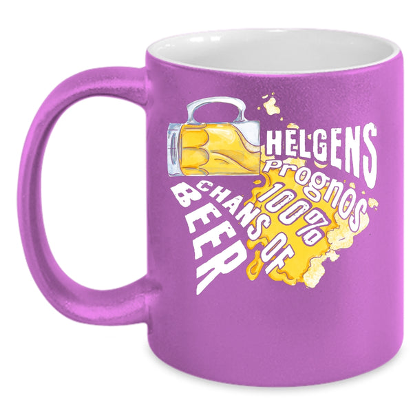 Helgens Prognos 100% Chans Of Beer Coffee Mug, Cool Beer Coffee Cup
