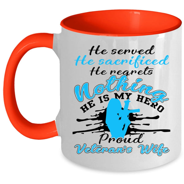 I Love Veteran Coffee Mug, Proud Veteran's Wife Accent Mug