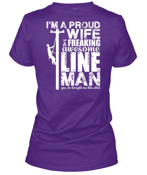 I'm A Proud Wife T Shirt, Awesome Lineman T Shirt