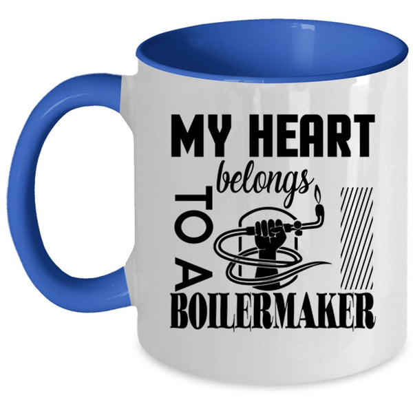 I Love Boilermaker Coffee Mug, My Heart Belongs To A Boilermaker Accent Mug