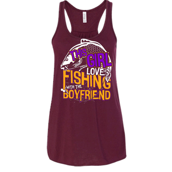 This Girl Loves Fishing T Shirt, Fishing With The Boyfriend Tank Top