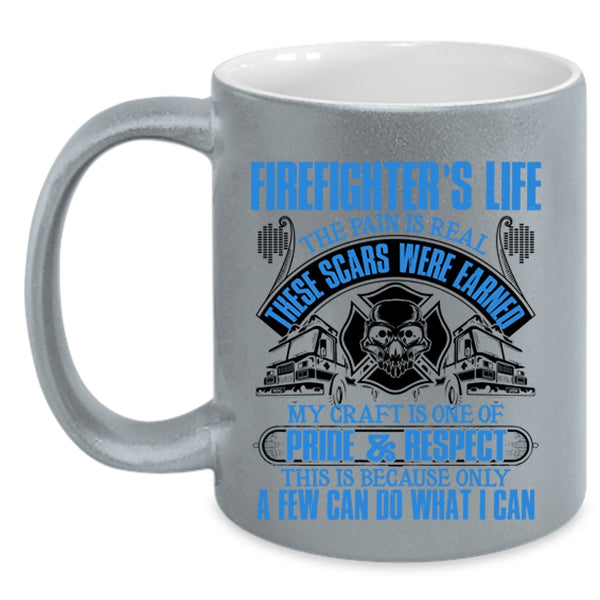 Awesome Gift For Firefighter Coffee Mug, Firefighter's Life Accent Mug