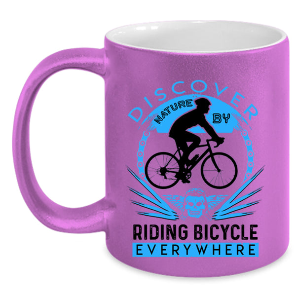 Cool Gift For Biker Coffee Mug, Riding Bicycle Accent Mug