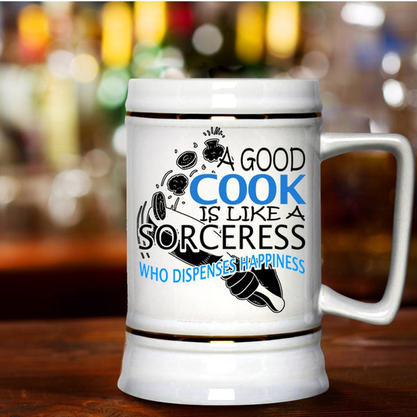 I Love Cooking Beer Stein 22oz, A Good Cook Is Like A Sorceress Beer Mug