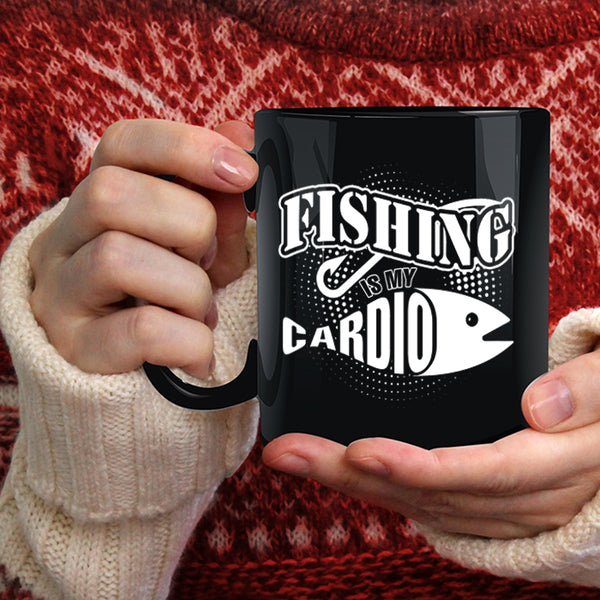 Fishing Is My Cardio Coffee Mug, Fiunny Gift For Fisher Coffee Cup