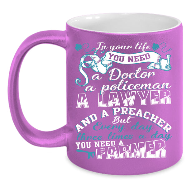 Three Times A Day You Need A Farmer Coffee Mug, Funny Farmer Coffee Cup