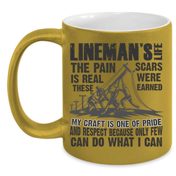 Awesome Gift For Linemen Coffee Mug, Lineman's Life Accent Mug