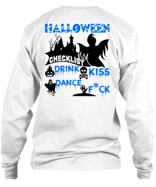 Halloween Checklist Drink Kiss Dance T Shirt, Wait For Halloween T Shirt