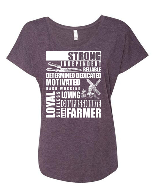 I Am A Farmer T Shirt, Hard Working Loving T Shirt, Cool Shirt (Ladies' Triblend Dolman Sleeve)