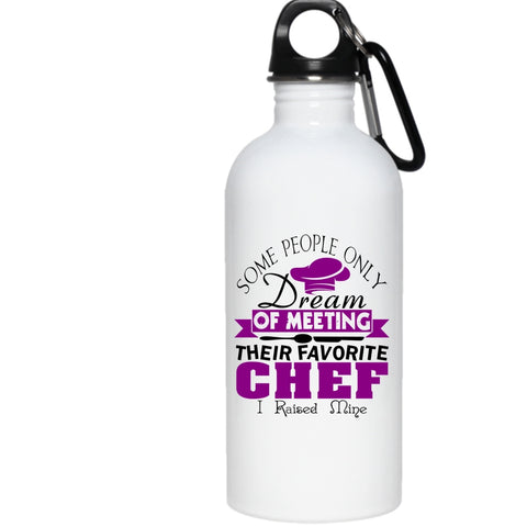 Meeting Their Favorite Chef 20 oz Stainless Steel Bottle,Cool Chef Outdoor Sports Water Bottle