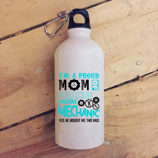 I'm A Proud Mom Of Awesome Mechanic 20 oz Stainless Steel Bottle,Cool Mom Outdoor Sports Water Bottle
