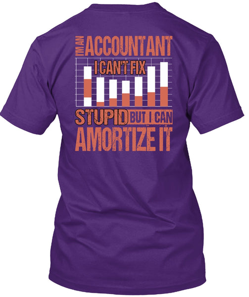 I'm An Accountant T Shirt, I Can't Fix Stupid T Shirt