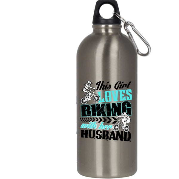 This Girl Loves Biking With Her Husband 20 oz Stainless Steel Bottle,Gift For Wedding Outdoor Sports Water Bottle