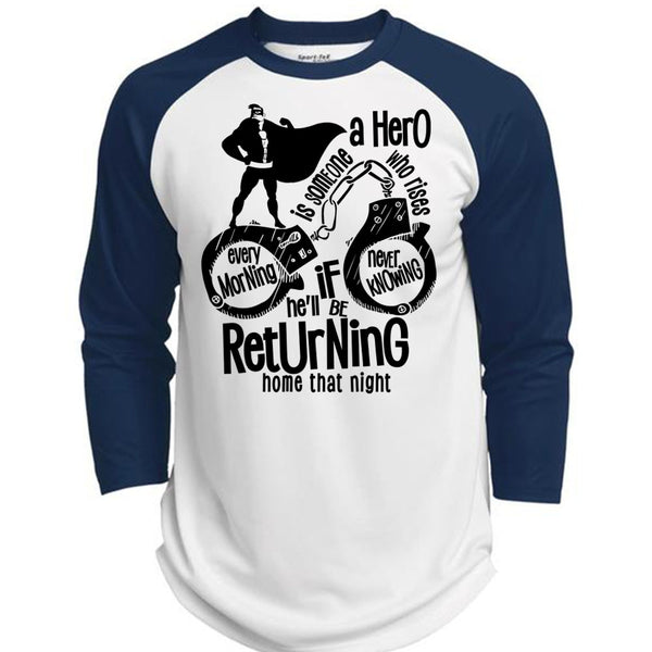 He'll Be Returning Home That Night T Shirt, I Love Police T Shirt, Awesome T-Shirts  (Polyester Game Baseball Jersey)