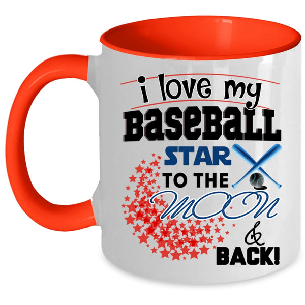 Cool Baseball Player Coffee Mug, I Love My Baseball Star Accent Mug