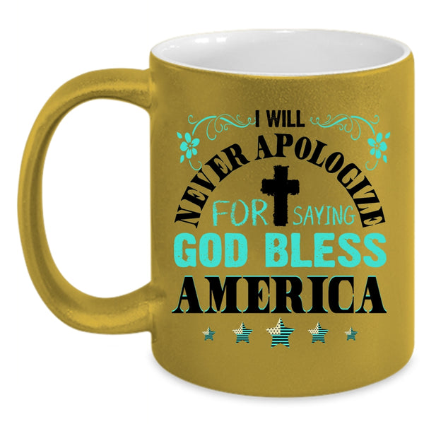 Cool Gift For American Coffee Mug, God Bless America Accent Mug