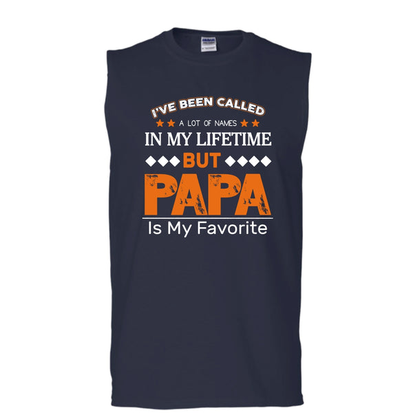 Papa Is My Favorite Name Shirt, Father's Day Shirt (Men's Cotton Sleeveless)