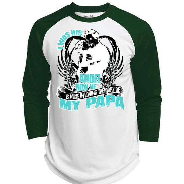 I Was His Angel Now T Shirt, I Love Papa T Shirt, Awesome T-Shirts  (Polyester Game Baseball Jersey)