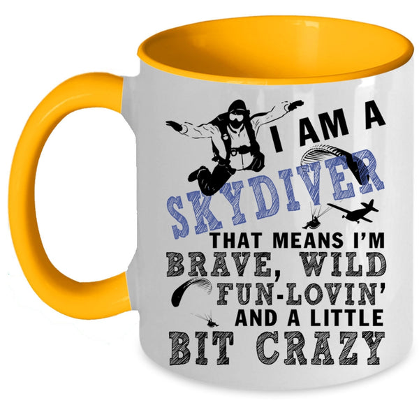 Outdoor Coffee Mug, I Am A Skydiver Accent Mug