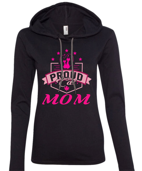 Proud Cat Mom T Shirt, I Love My Cat T Shirt (Anvil Ladies Ringspun Hooded)