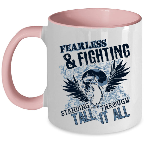 Cool Gift For Veteran Coffee Mug, Fearless And Fighting Accent Mug