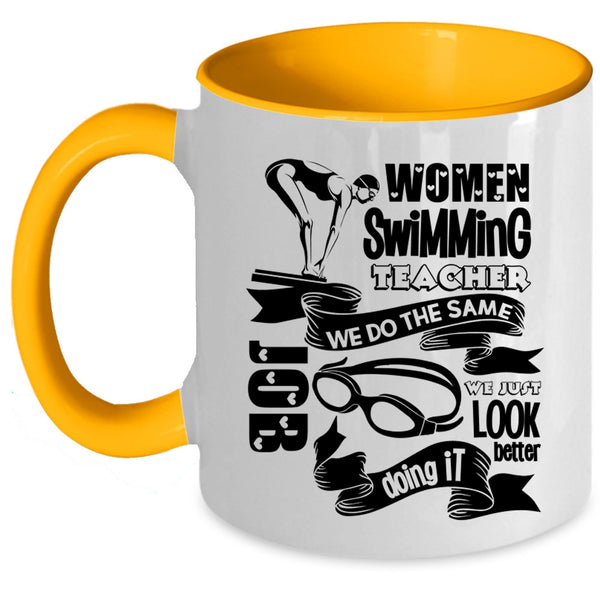 Cute Gift For Swimming Teacher Coffee Mug, Women Swimming Teacher Accent Mug