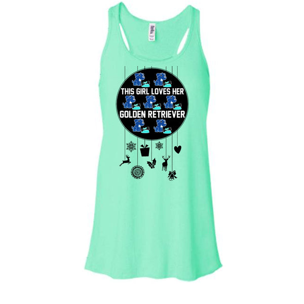 This Girl Loves Her Golden Retriever T Shirt, Merry Christmas Gift Tank Top