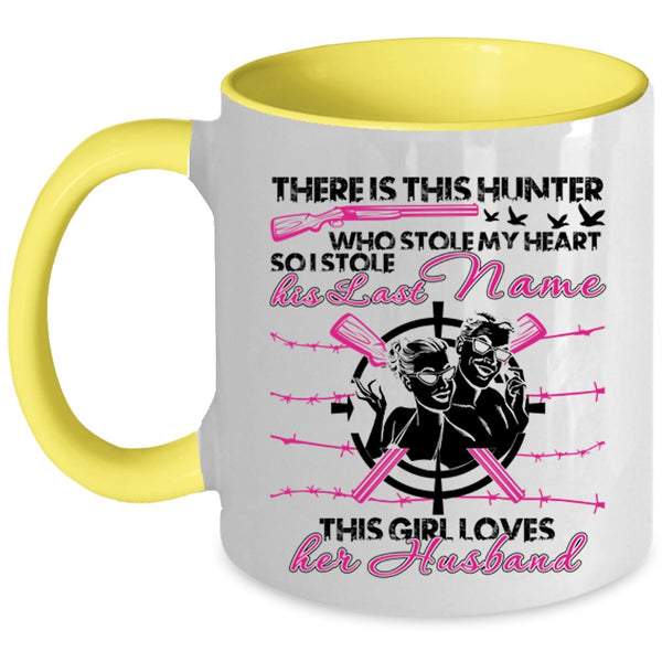 This Girl Loves Her Husband Coffee Mug, This Hunter Stole My Heart Accent Mug