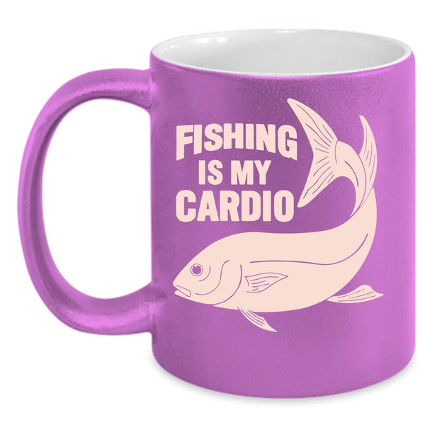 Fishing Is My Cardio Coffee Mug, Funny Gift For Fisher Coffee Cup