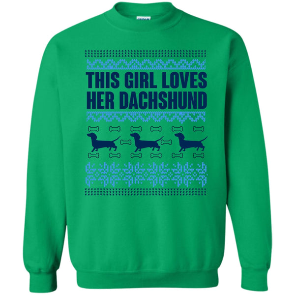 Coolest Merry Christmas T Shirt, This Girl Loves Her Dachshund Sweatshirt