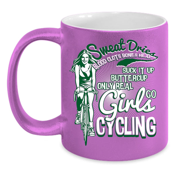 Only Real Girls Go Cycling Coffee Mug, Awesome Girls Coffee Cup