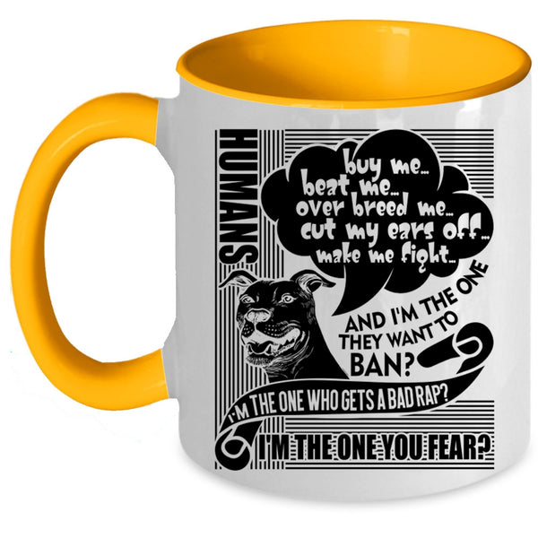 Cute Dog Lovers Coffee Mug, Humans Buy Me Beat Me Accent Mug