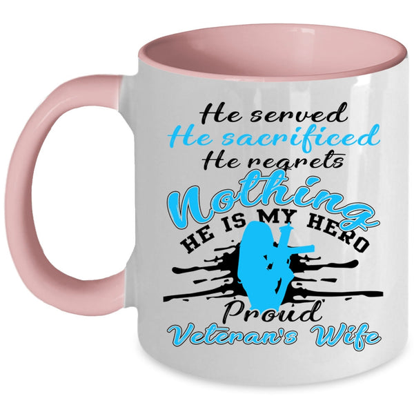I Love Veteran Coffee Mug, Proud Veteran's Wife Accent Mug