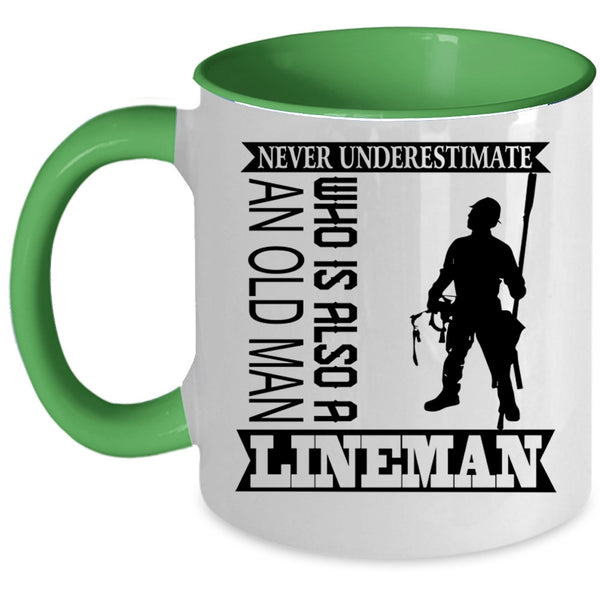 Funny Grandpa Coffee Mug, An Old Man Is A Lineman Accent Mug