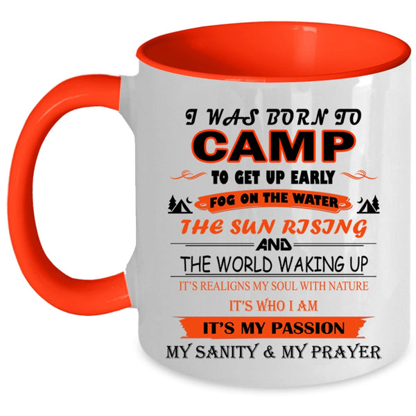 I Love Camping Coffee Mug, I Was Born To Camp Accent Mug