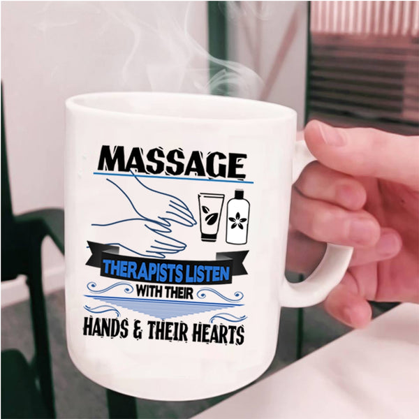 Their Hand And Their Heart Coffee Mug, Massage Therapists Cup