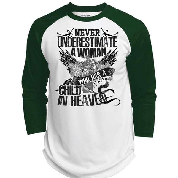 Woman Who Has A Child In Heaven T Shirt, I Love Mom T Shirt, Awesome T-Shirts  (Polyester Game Baseball Jersey)