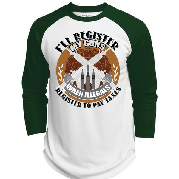I'll Register My Guns T Shirt, I Love Veteran T Shirt, Awesome T-Shirts  (Polyester Game Baseball Jersey)