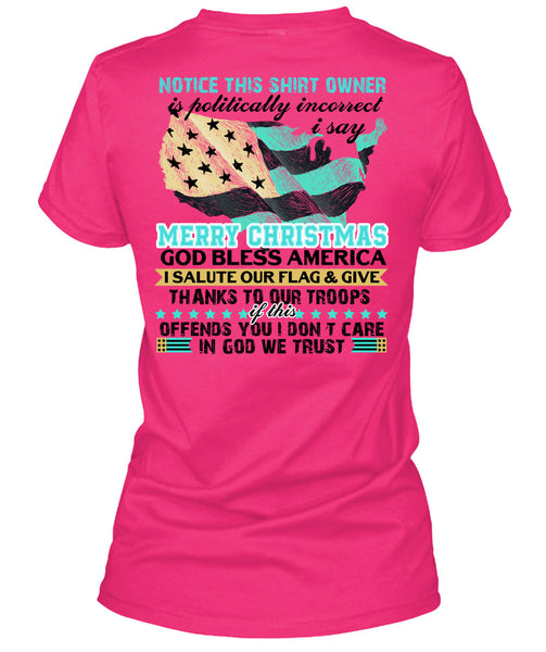 I Say Merry Christmas T Shirt, I Love Veteran T Shirt