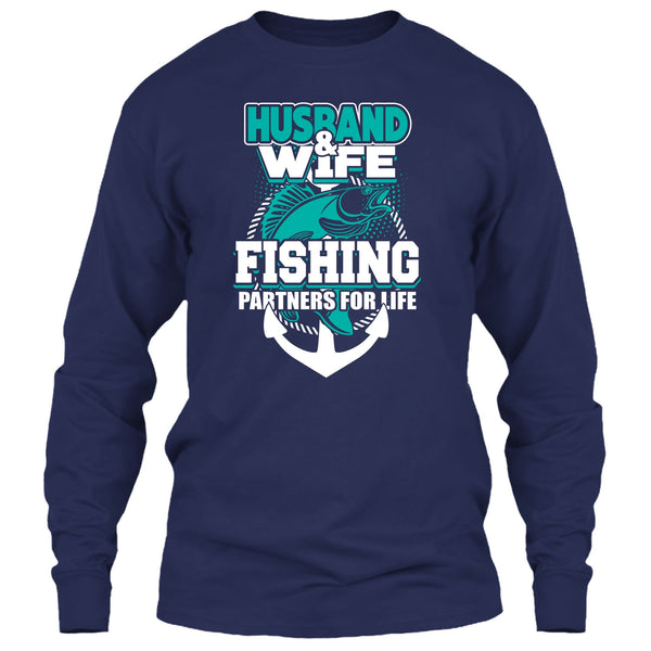 Husband & Wife T Shirt, Fishing Partners For Life T Shirt