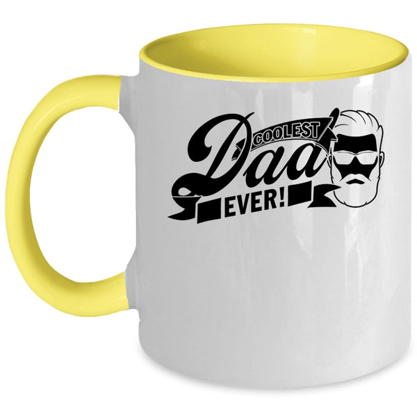 Funny Gift For Dad Coffee Mug, Coolest Dad Ever Accent Mug