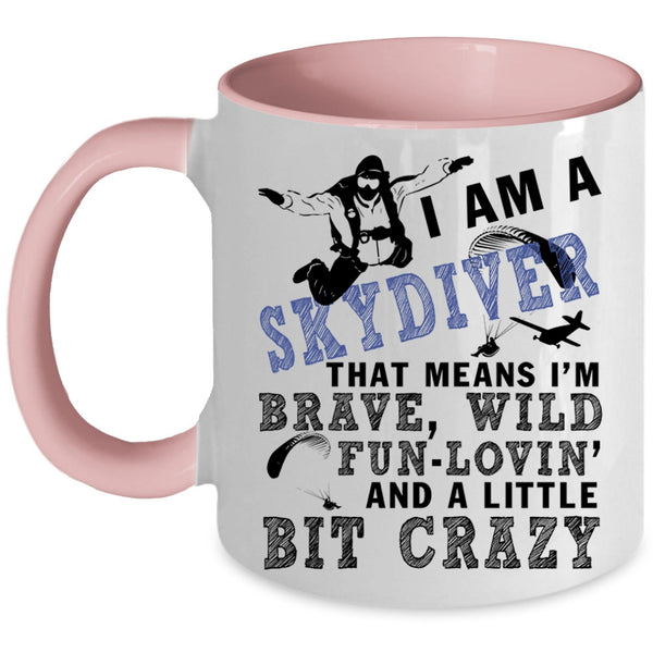 Outdoor Coffee Mug, I Am A Skydiver Accent Mug