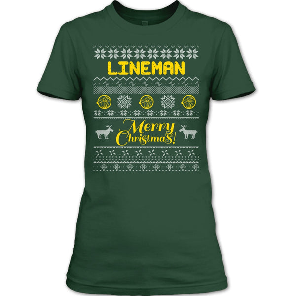 Lineman Merry Christmas T Shirt, Coolest Lineman T Shirt