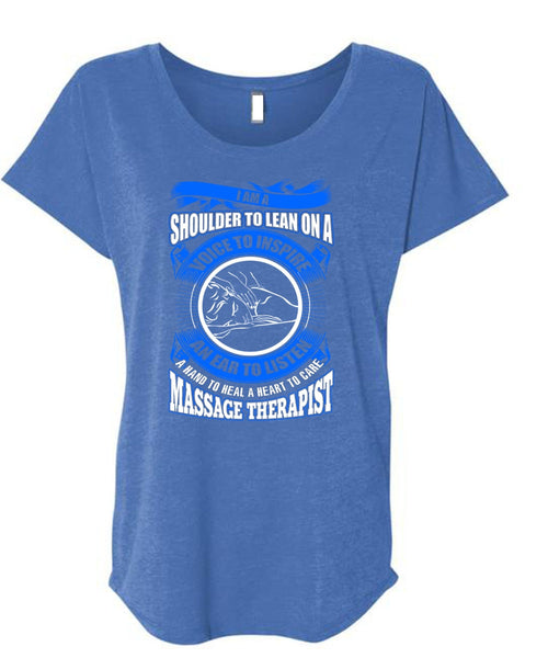 Massage Therapist T Shirt, Voice To Inspire T Shirt, Cool Shirt (Ladies' Triblend Dolman Sleeve)