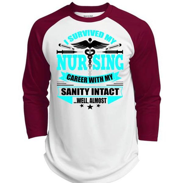 I Survived My Nursing T Shirt, I Love Nursing T Shirt, Awesome T-Shirts  (Polyester Game Baseball Jersey)