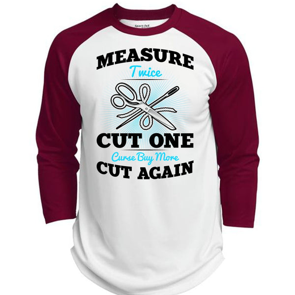 Measure Twice Cut One T Shirt, I Love Knitting T Shirt, Awesome T-Shirts  (Polyester Game Baseball Jersey)