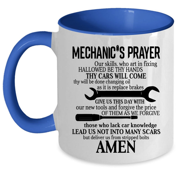 Cool Gift For Mechanics Coffee Mug, Mechanic's Prayer Accent Mug